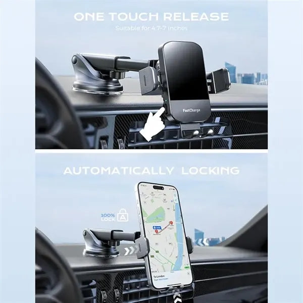 15W Auto Clamping Wireless Car Fast Charger