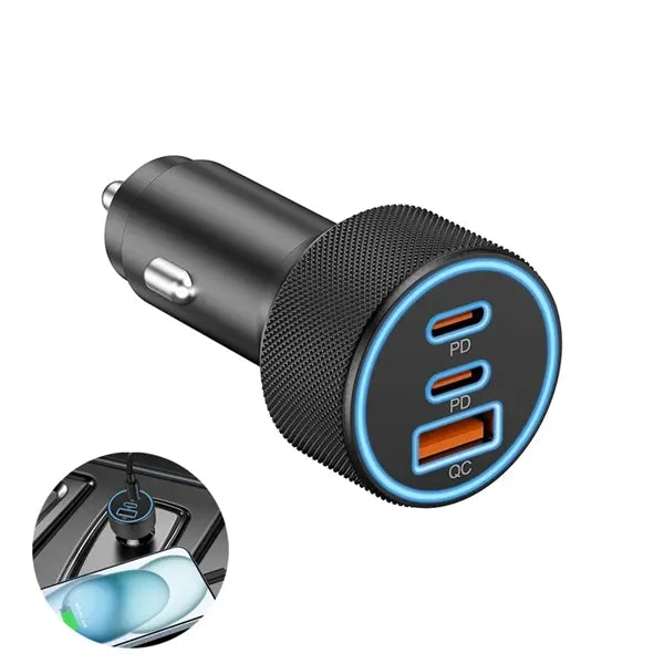 82.5W 3-Ports USB-C & USB-A Car Charger Adapter