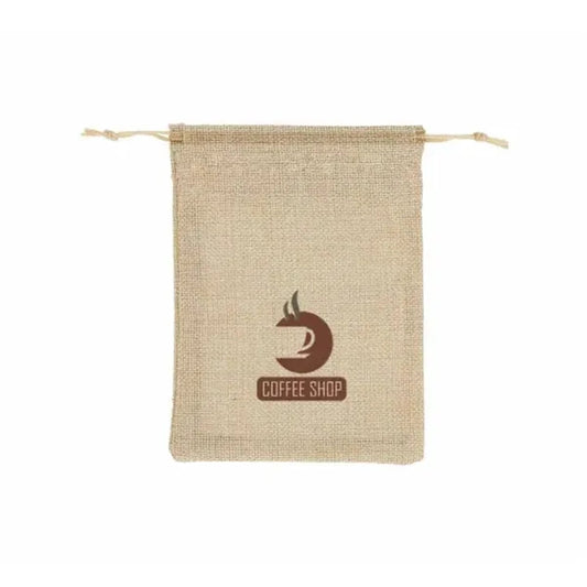 Jute Drawstring Bags - Printed Front and Back
