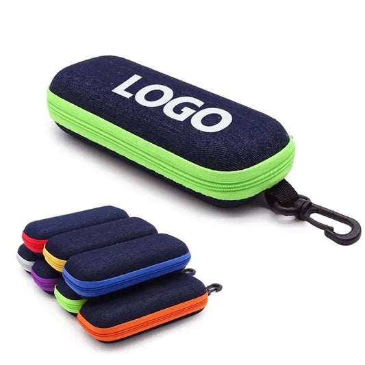Portable Colorful Zipper Denim Glasses Case