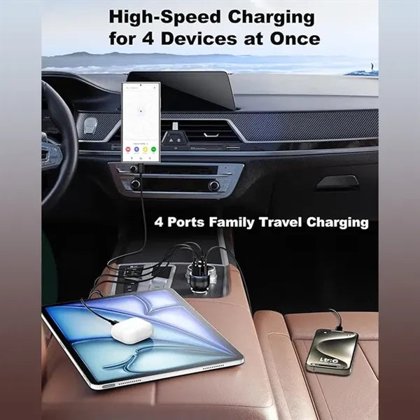 4-Port 65W PD3.0&QC3.0 Fast Car Charger Adapter