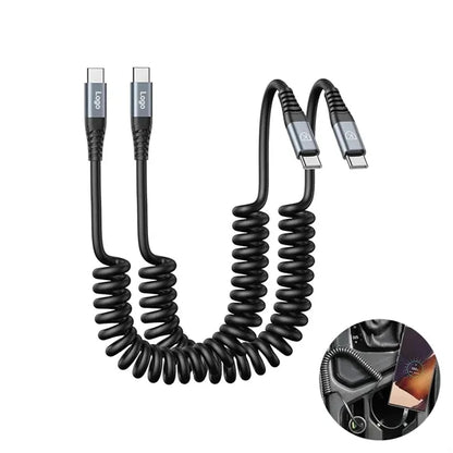 3ft Coiled USB C Fast Charger Cable for Car