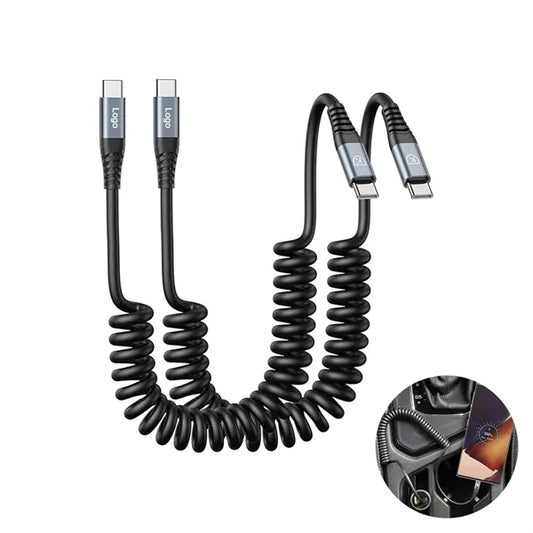 3ft Coiled USB C Fast Charger Cable for Car