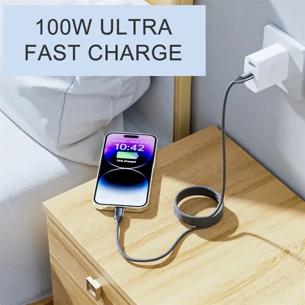 3.3ft 100W Tangle-Free Magnetic Fast Charger Cable