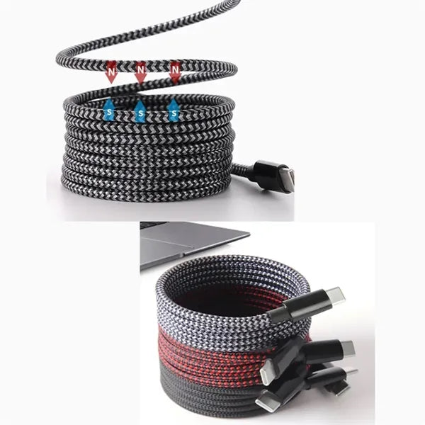 3.3ft 66W Tangle-Free Magnetic Fast Charger Cable