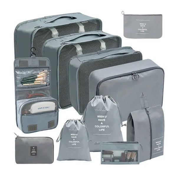 11-Piece Travel Organizer Set - Toiletry, Cosmetic, Clothing