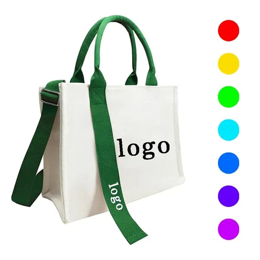 Custom Ribbon-Stamped Canvas Totes for Brand Promotions
