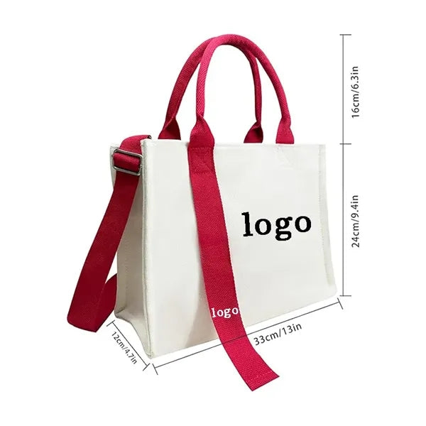 Custom Ribbon-Stamped Canvas Totes for Brand Promotions