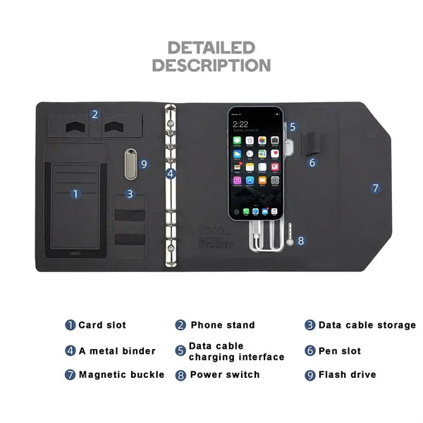 Multi-functional Wireless Charging Notebook