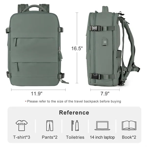 Waterproof Travel Luggage Backpack with USB Charging Port