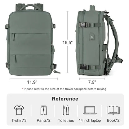 Waterproof Travel Luggage Backpack with USB Charging Port