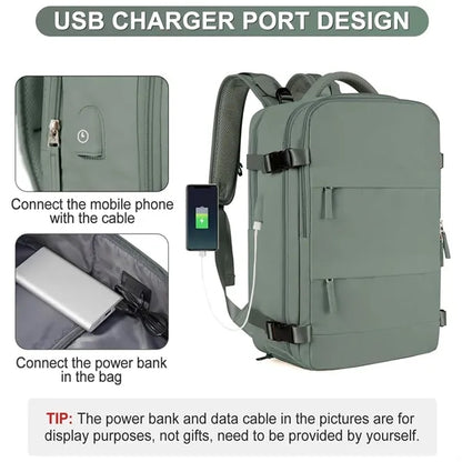 Waterproof Travel Luggage Backpack with USB Charging Port