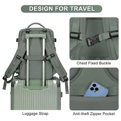 Waterproof Travel Luggage Backpack with USB Charging Port