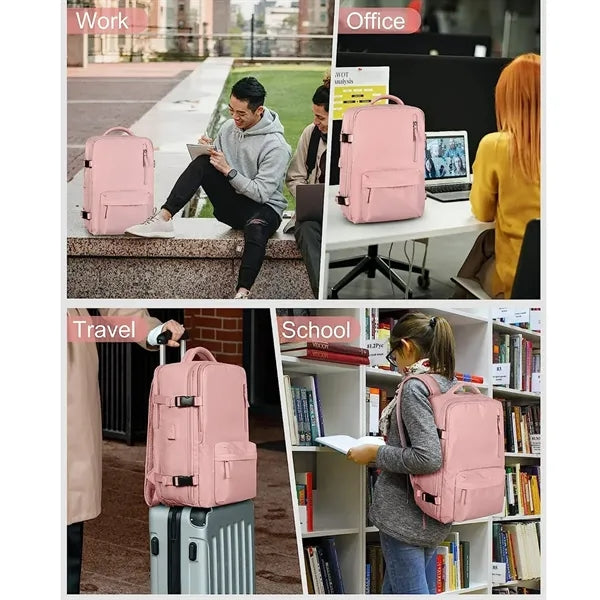 Waterproof  Laptop Luggage Backpack With USB Charging Port