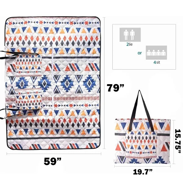 Waterproof Foldable Beach Blanket and Tote Bag