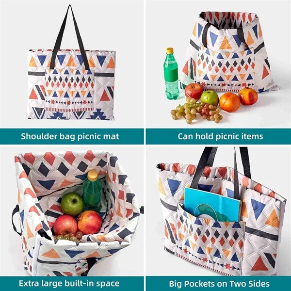 Waterproof Foldable Beach Blanket and Tote Bag