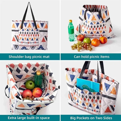Waterproof Foldable Beach Blanket and Tote Bag