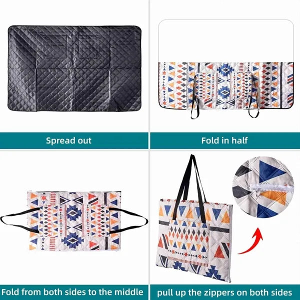 Waterproof Foldable Beach Blanket and Tote Bag