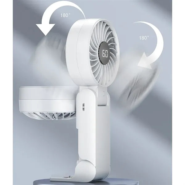 Mini LED Display Rechargeable Foldable Design Fan