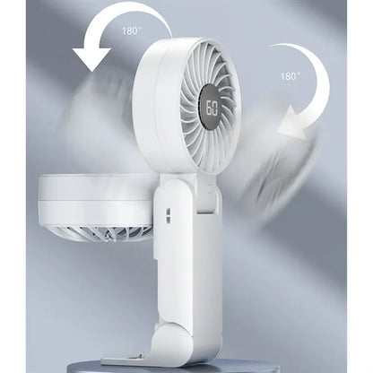 Mini LED Display Rechargeable Foldable Design Fan