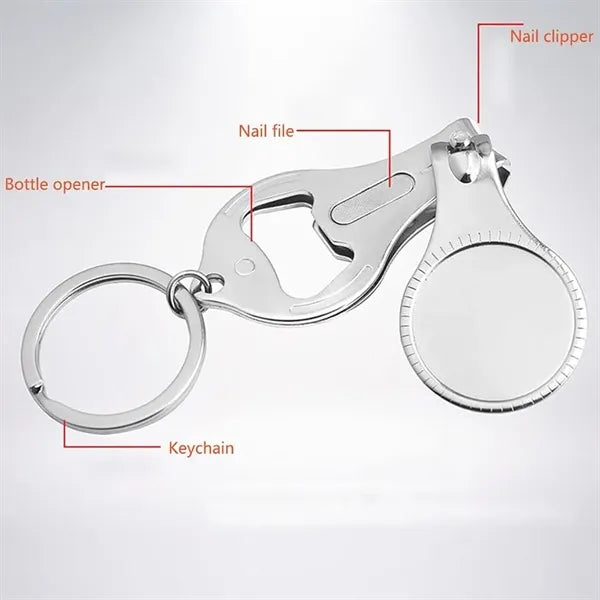 SteelMate 2 in 1 Keychain Tool Bottle Opener & Nail Clipper