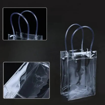 Transparent Thickened Tote Bag For Shopping And Storage