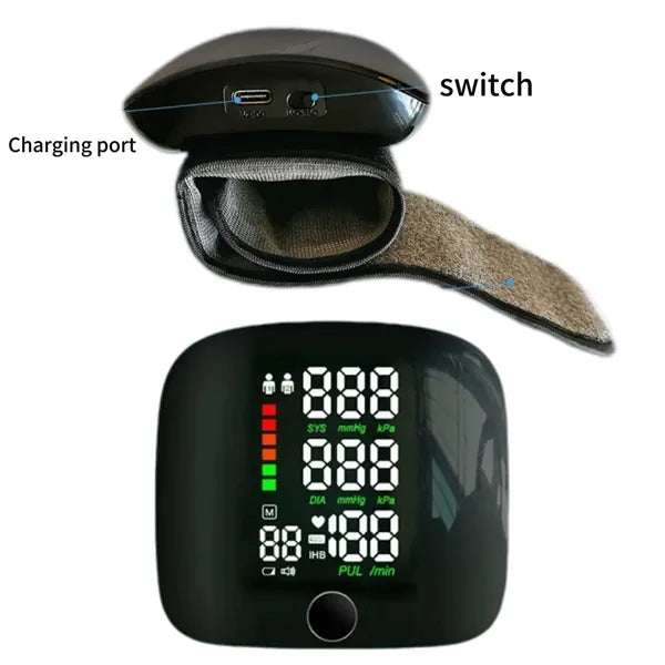 LED Large Screen Portable Home Wrist Blood Pressure Monitor