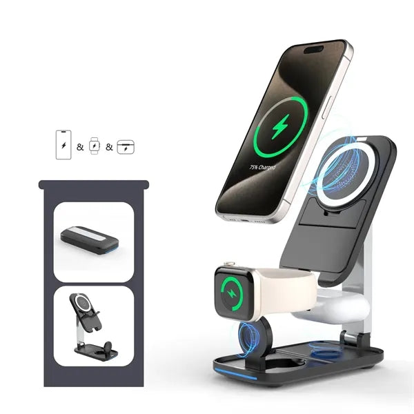 15W 3-in-1 Foldable Wireless Charging Station