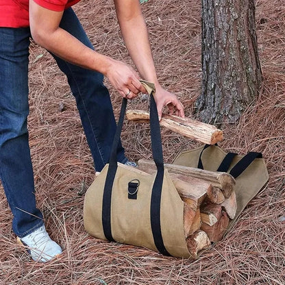 Outdoor Firewood Tote Bag - Portable Handheld Logging