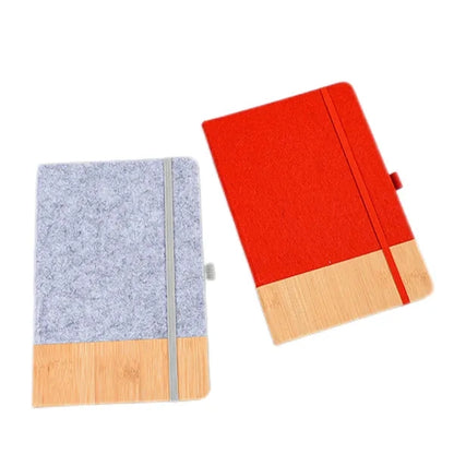 Customizable Bamboo Pattern PU Cover Business Notebook Set