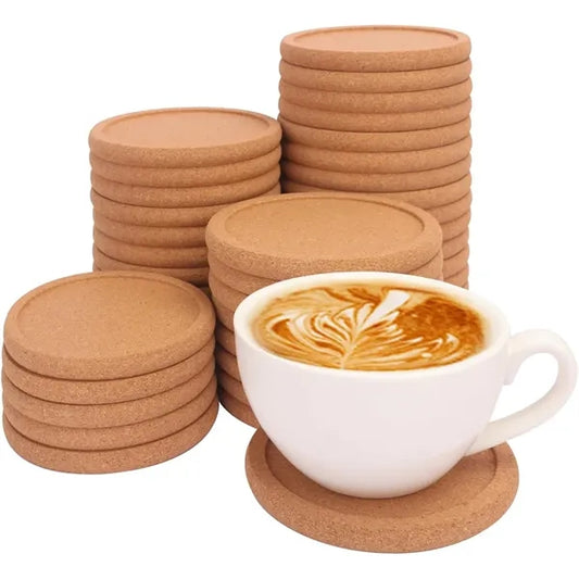 Round Cork Heat-Resistant Coaster