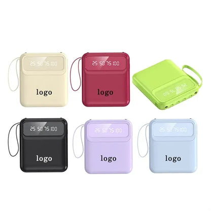 20000mAh Mini Power Bank with Built-in Cable