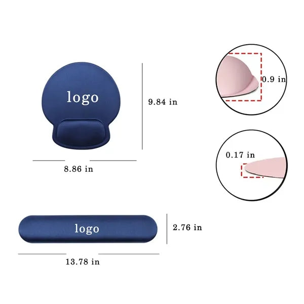 Ergonomic Office Mouse Pad with Wrist Rest Set