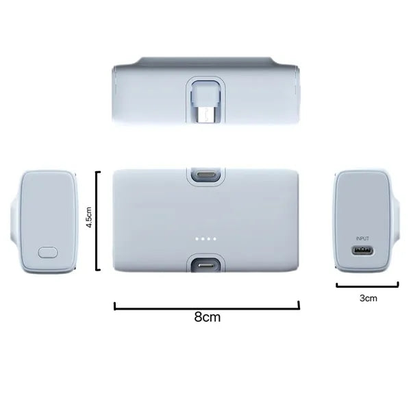 Dual-Head Mini Fast Charging Portable Capsule Power Bank