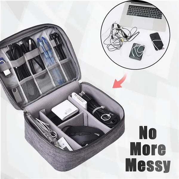 Travel Tech Organizer with Multiple Compartments