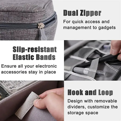 Travel Tech Organizer with Multiple Compartments