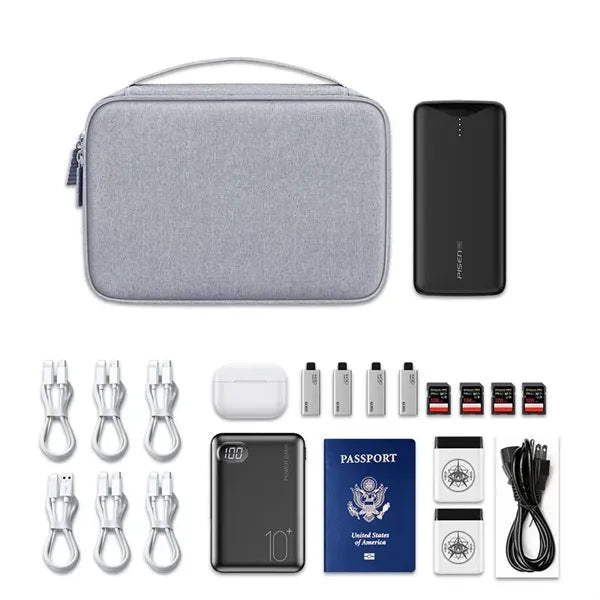 Compact Tech Organizer Bag for Power Banks & Cables