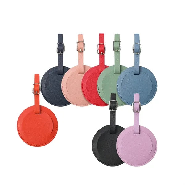 PU Leather Round Luggage ID Tag