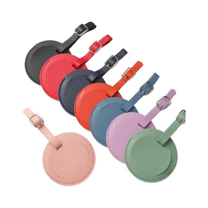 PU Leather Round Luggage ID Tag