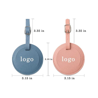 PU Leather Round Luggage ID Tag