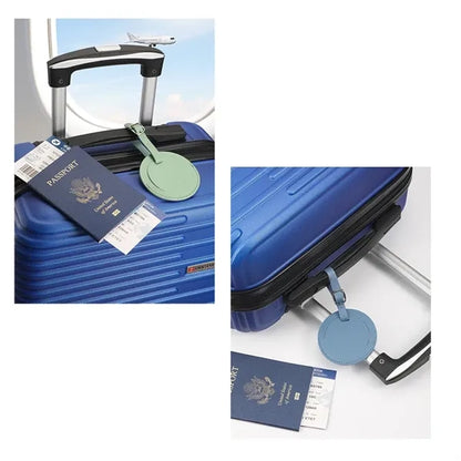 PU Leather Round Luggage ID Tag
