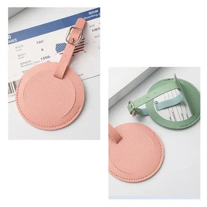 PU Leather Round Luggage ID Tag