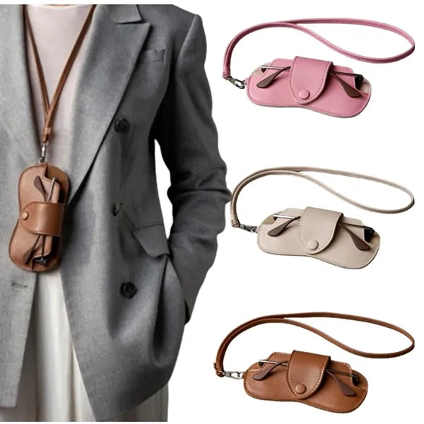 PU Leather Hanging Sunglasses Holder Case Pouch Bag