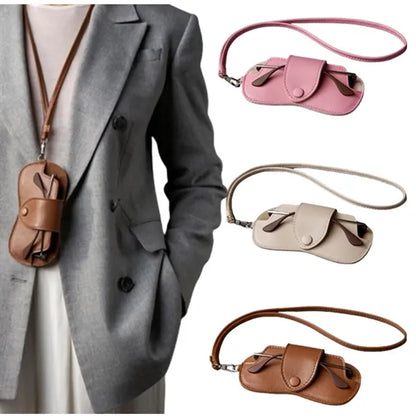PU Leather Hanging Sunglasses Holder Case Pouch Bag
