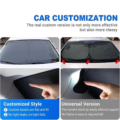 Automotive Front Windshield Sunshade with UV Protection & Gl