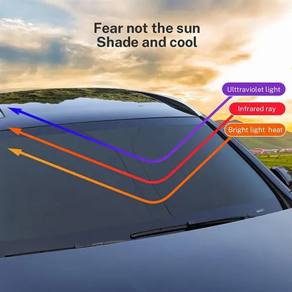Automotive Front Windshield Sunshade with UV Protection & Gl