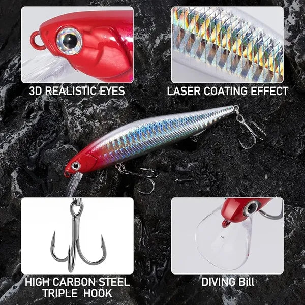 Long-Cast Suspending Minnow Lure