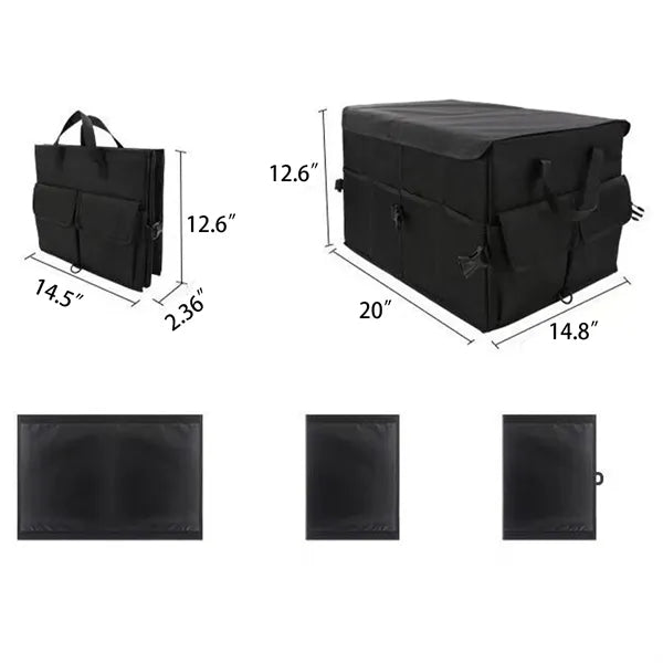Foldable Car Trunk Organizer With Multiple Compartments