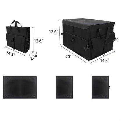 Foldable Car Trunk Organizer With Multiple Compartments