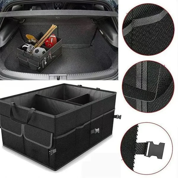 Foldable Car Trunk Organizer With Multiple Compartments